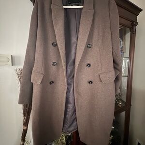 Mango Wool Blend Coat in Rich Brown